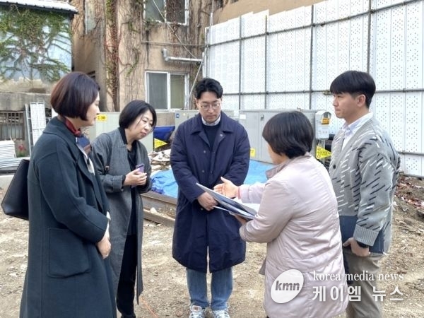 장명희·김도현 안양시의원, 안양일번가 청년공간 신축 공사현장 방문