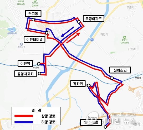 이천시, 대월·부발권역 시내버스 개편 및 증차 시행(221노선도)