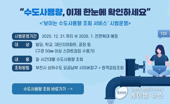 '보이는 수도사용량 조회 서비스' 홍보 이미지