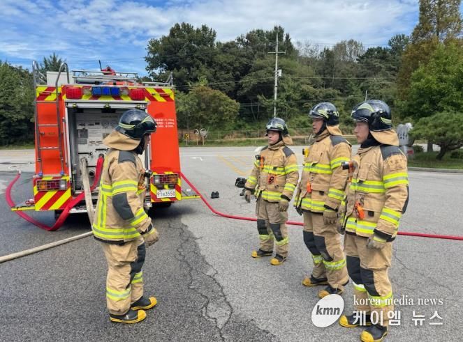 홍성소방서, 화재대응능력 2급 실기시험 대비 구슬땀