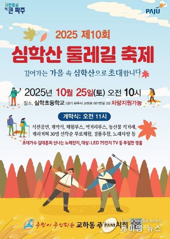 파주시 교하동, ‘제10회 심학산 둘레길 축제’ 개최
