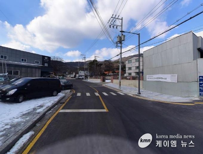 중원학교 앞 도로 개설 후