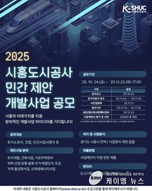 시흥도시공사, 민관 협력 기반 ‘민간 제안 개발사업 공모’ 추진