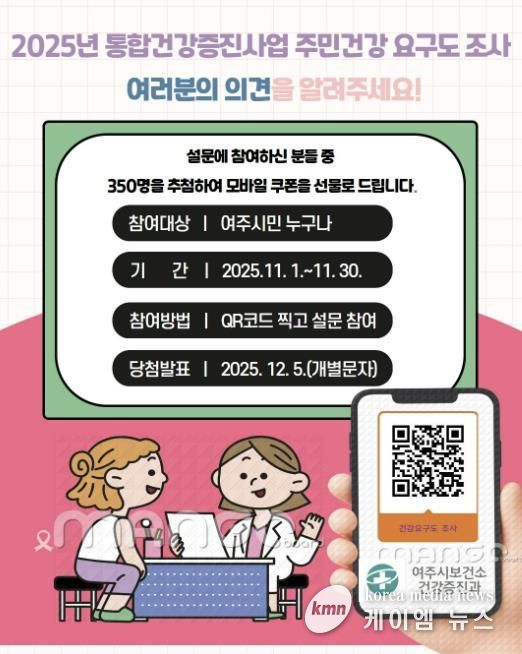 여주시보건소, 2025년 주민건강요구도 조사 실시
