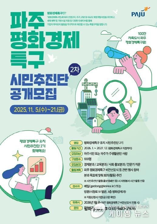 파주시, 평화경제특구 유치 시민추진단 2기 공개 모집