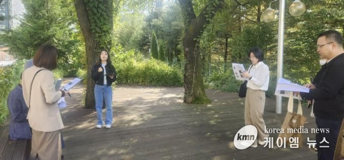 시온고등학교 학교숲 현장평가 모습