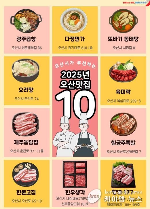 2025년 오산 그집가봤오 시민이 뽑은 오산 맛집 10곳 선정