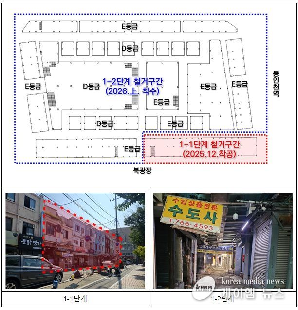 송현자유시장 단계별 철거계획