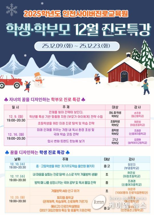 12월 학생・학부모 진로 특강 운영