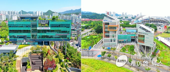 상록구청(왼쪽 사진), 단원구청(오른쪽 사진) 전경