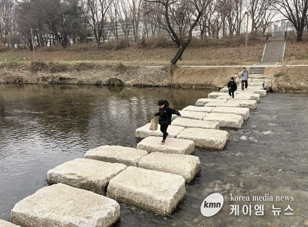 성남시 분당구 구미동 성남물빛공원~무지개마을 잇는 탄천 징검다리