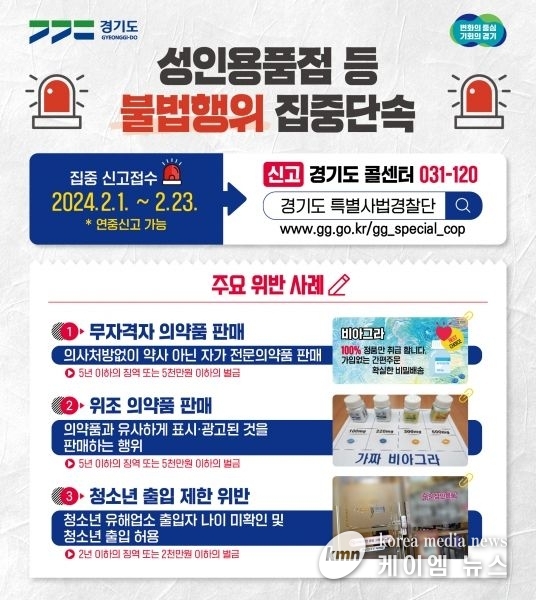 경기도 특사경, 성인용품점 등 불법행위 집중 수사