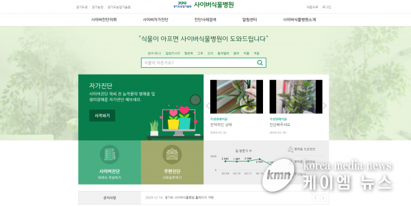 작물이나 반려식물이 아픈가요? 경기도 사이버식물병원에 물어보세요