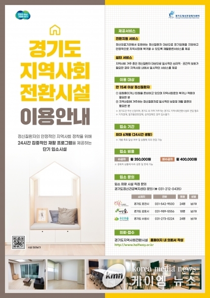 경기도 지역사회전환시설, 지난해 정신질환자 지역사회복귀율 91% 달성