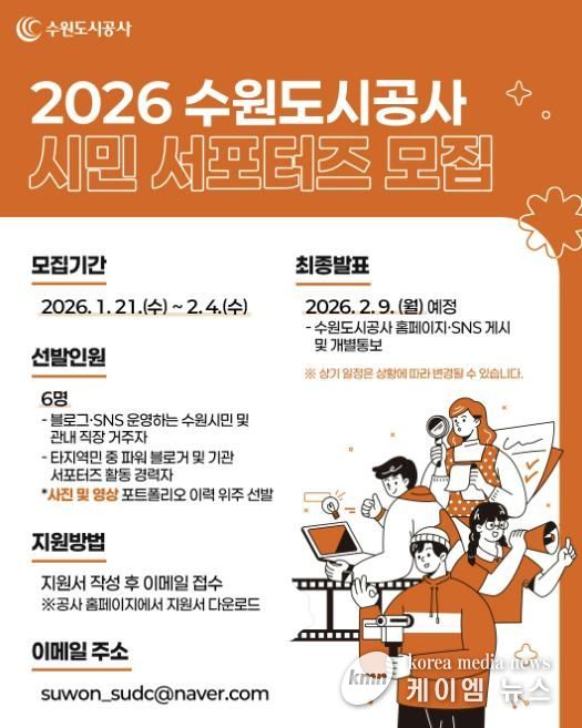ESG 경영을 선도하는 수원도시공사, 2026년도 시민 서포터즈 모집