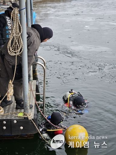 가평소방서, 북한강 동계 수난구조훈련 실시