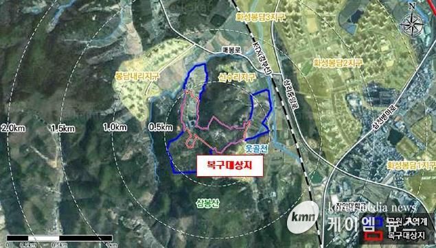 화성문화생태공원 봉담3지구 훼손지복구사업 대상지 위치도