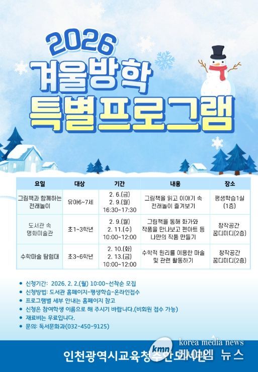 ‘겨울방학 특별프로그램’ 운영