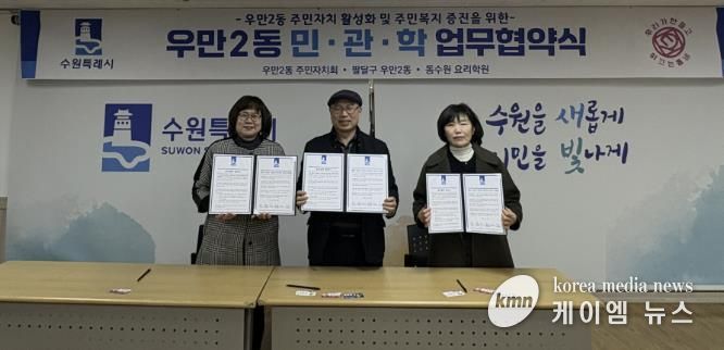 수원시 팔달구 우만2동 주민자치회, '민․관․학 협약(MOU)' 체결
