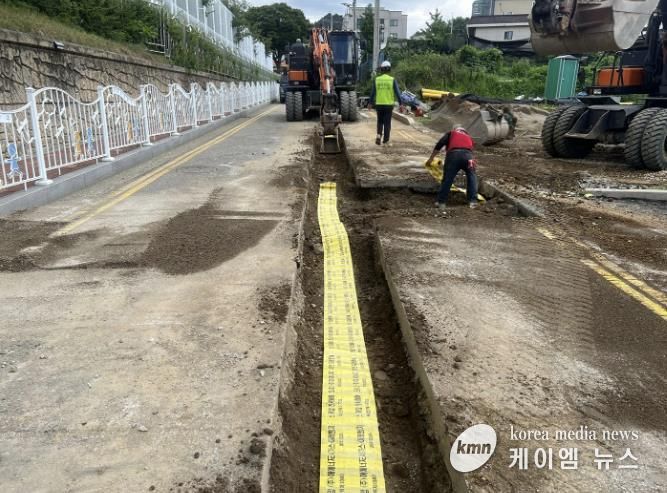 도시가스 공급 보조사업 공사 현장 모습