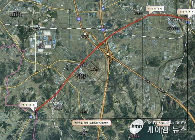 제한속도 상향 위치도