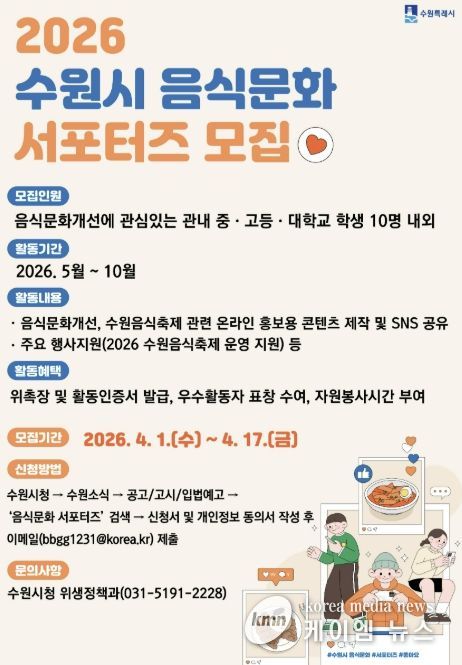‘음식문화 서포터즈’ 모집 홍보물