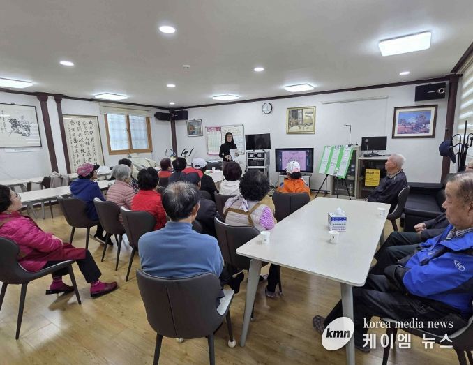 경로당 방문 원산지 교육 사진