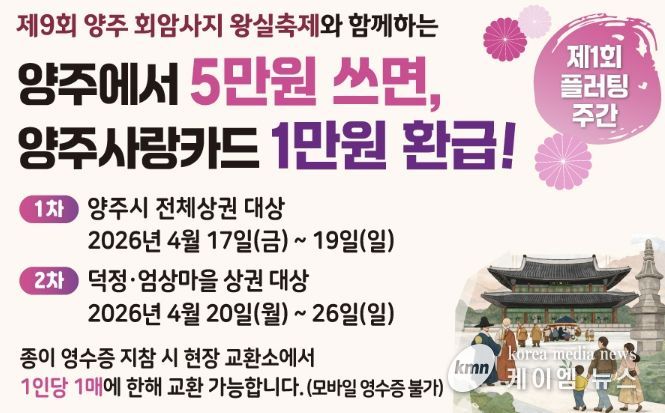 양주시, 회암사지 왕실축제 연계 ‘제1회 플러팅 주간’운영